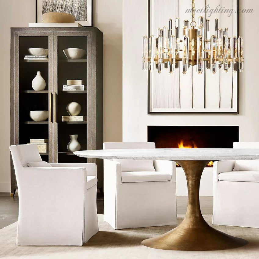 Bonnington Crystal Round Chandelier 48"-MEET LIGHTING