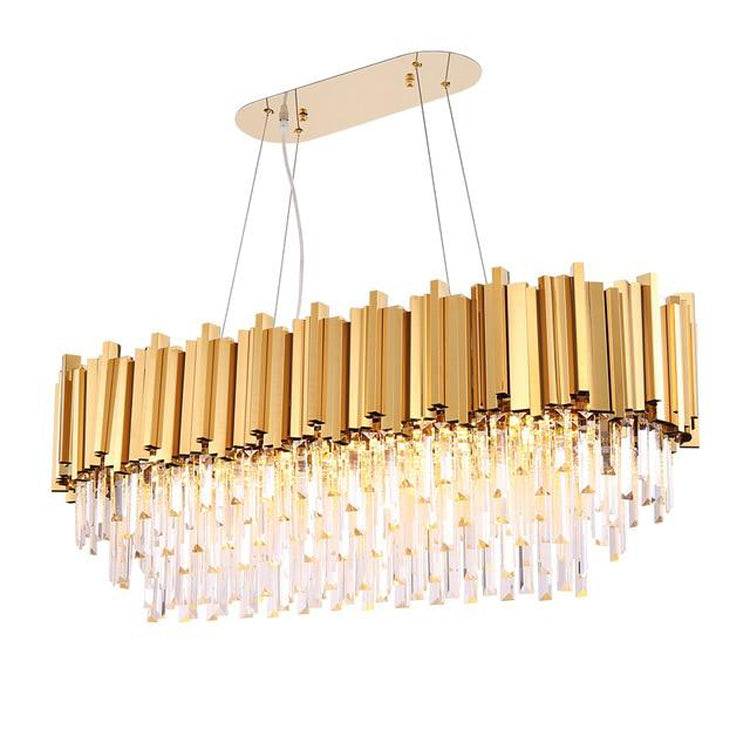 Elian Oval Crystal Chandelier-MEET LIGHTING