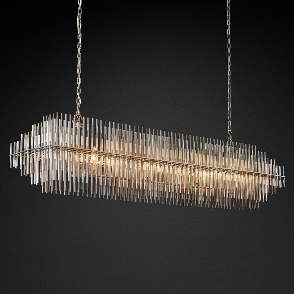 Emily Rectangle Metal Chandelier 54"-MEET LIGHTING