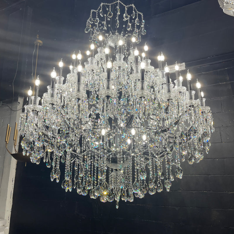 Empire candlestick Royal Crystal chandelier 60”-MEET LIGHTING