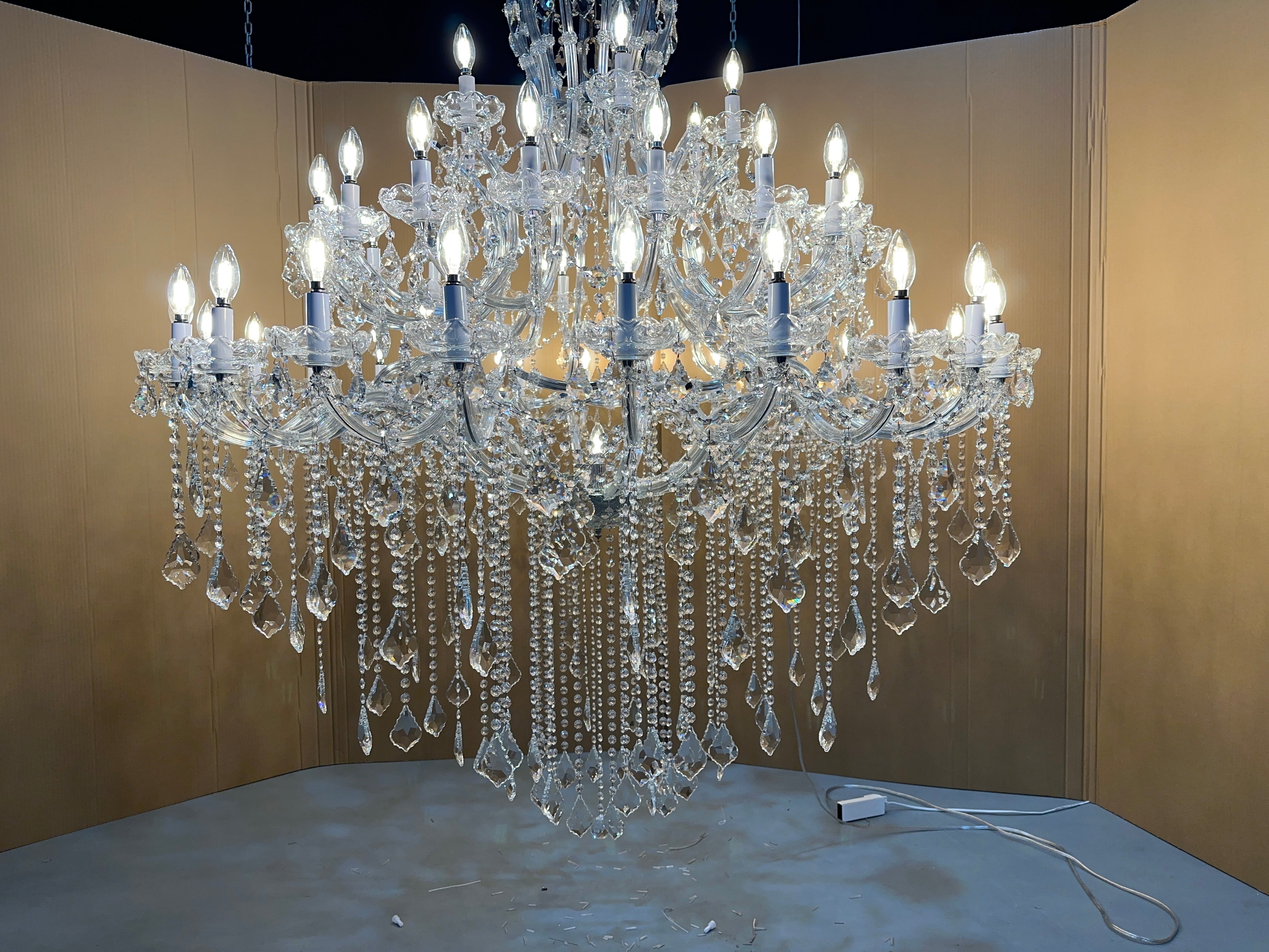 Empire candlestick Royal Crystal chandelier 60”-MEET LIGHTING
