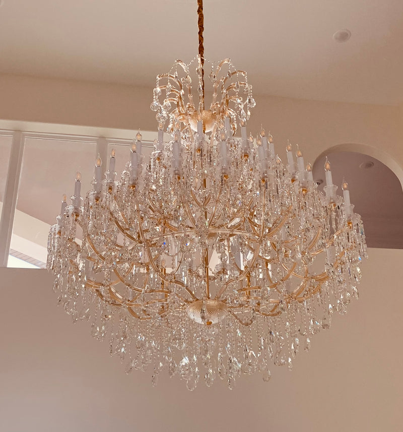 Empire candlestick Royal Crystal chandelier 60”-MEET LIGHTING
