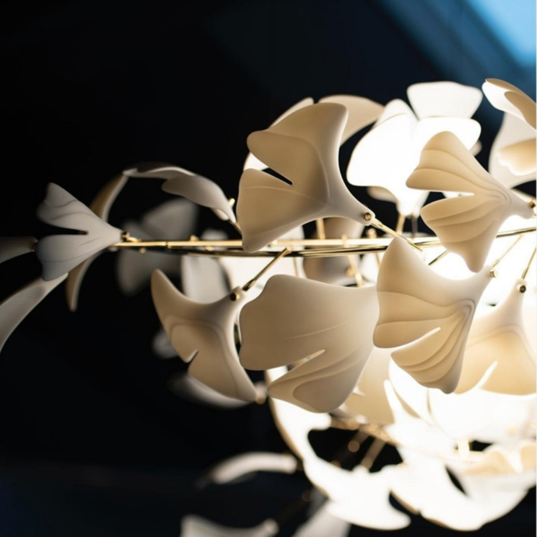 Extra Large Ceramics Twig White Flowers Chandelier Iron Tree Branch Pendant Light For Big Living/ Dining Room-MEET LIGHTING