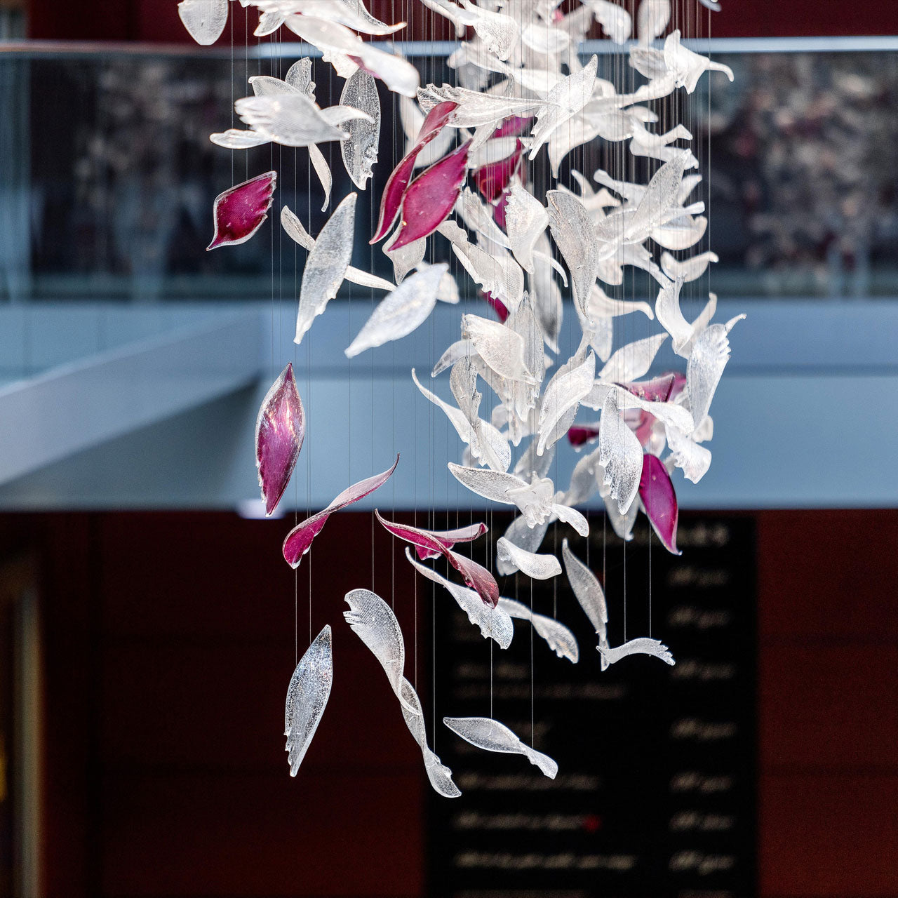 Flying Glass Feather Chandelier-MEET LIGHTING