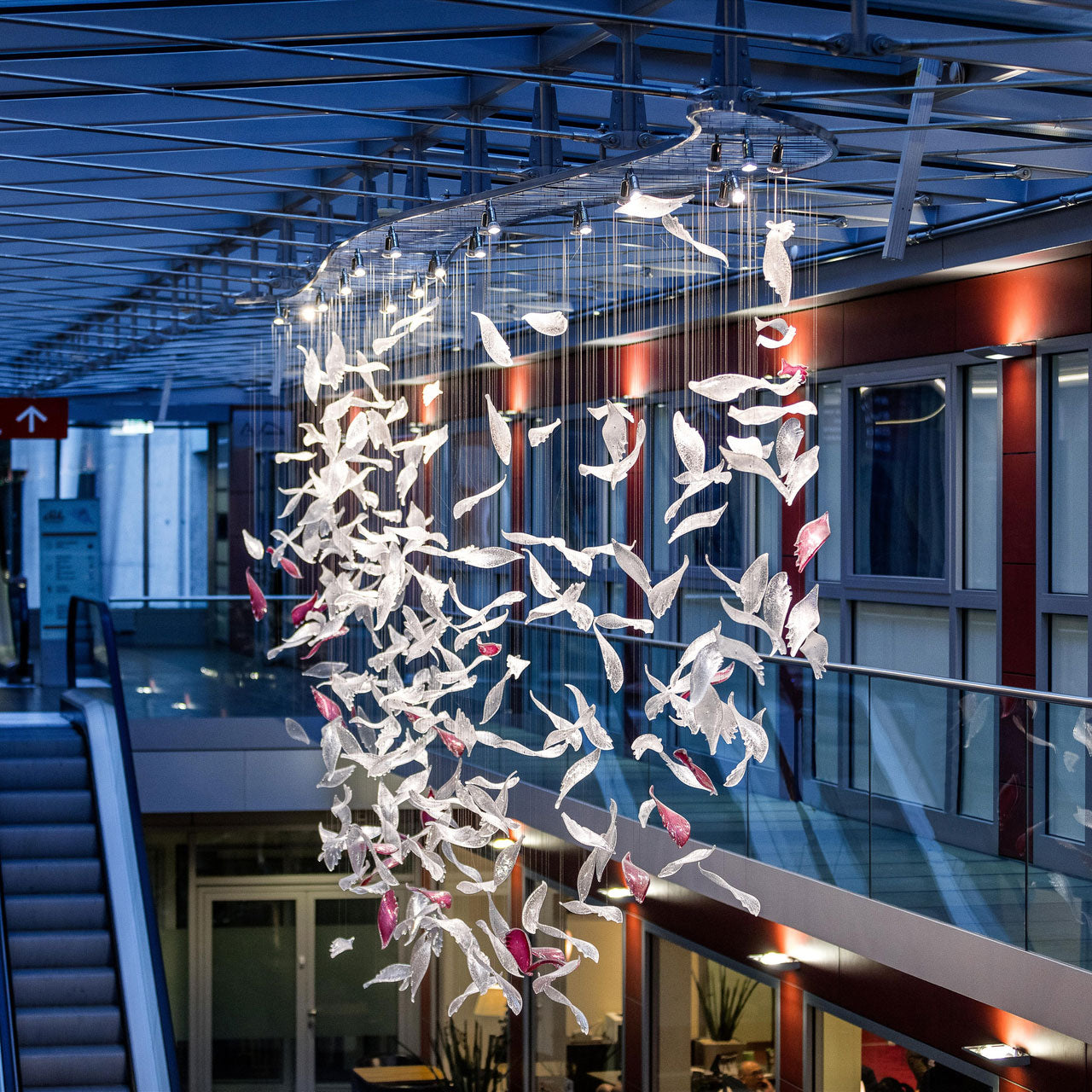 Flying Glass Feather Chandelier-MEET LIGHTING