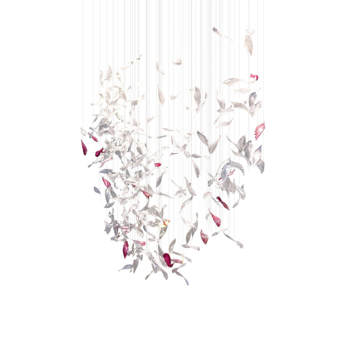 Flying Glass Feather Chandelier-MEET LIGHTING