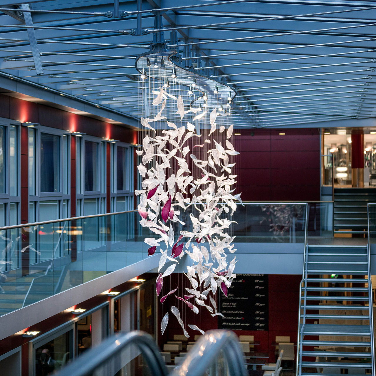 Flying Glass Feather Chandelier-MEET LIGHTING