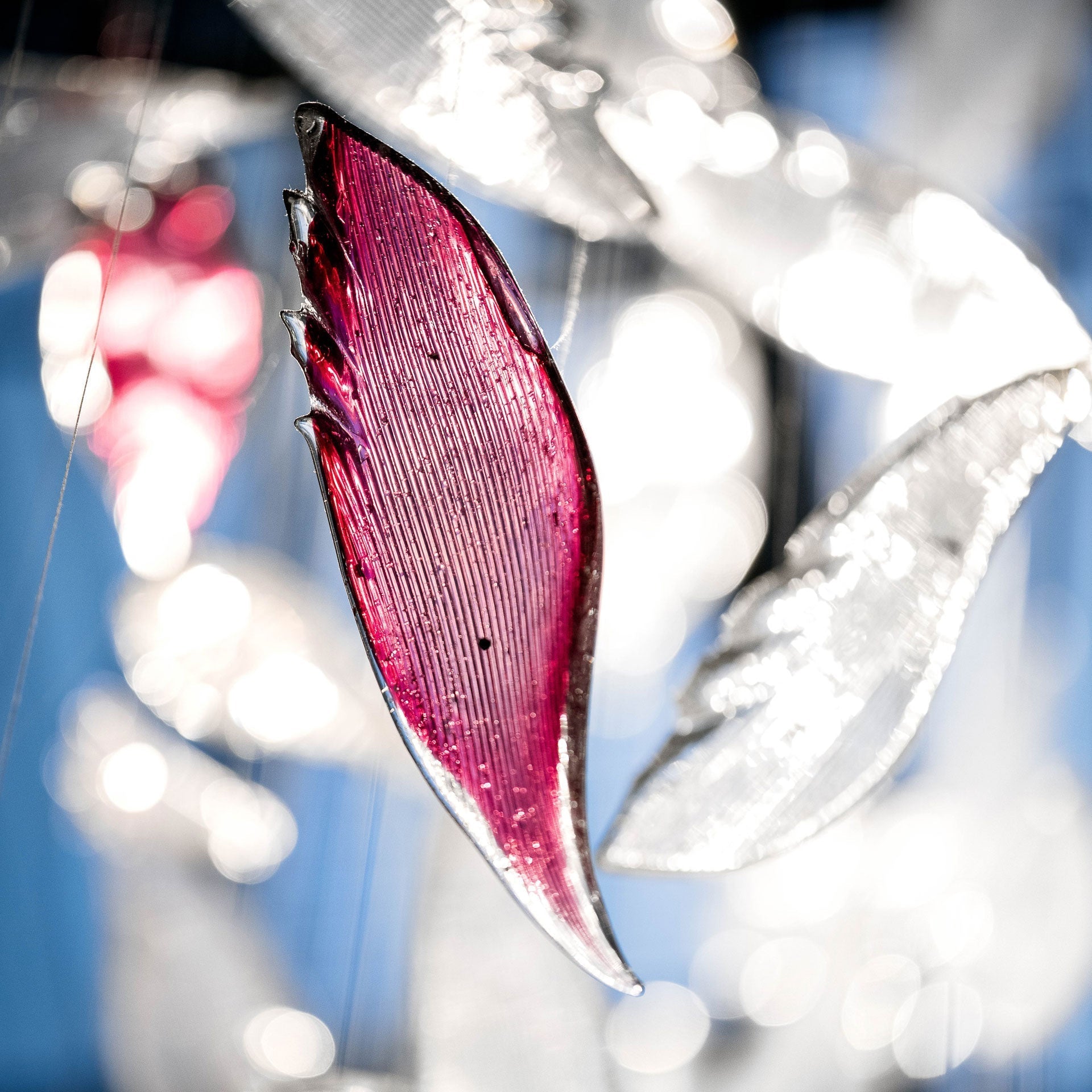 Flying Glass Feather Chandelier-MEET LIGHTING