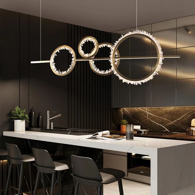 Gina Rock Crystal Gear Chandelier-MEET LIGHTING