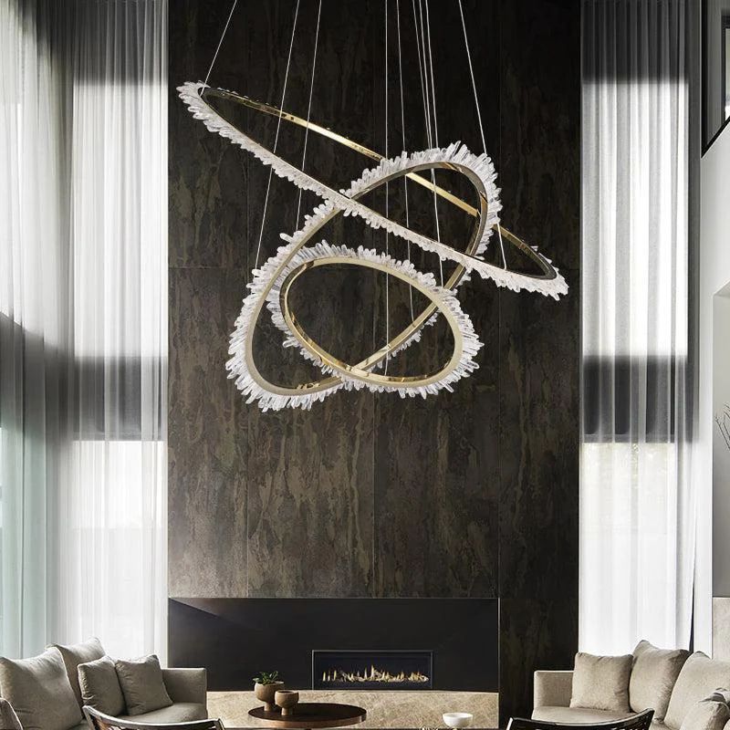 Gina Rock Crystal Ring Chandelier-MEET LIGHTING