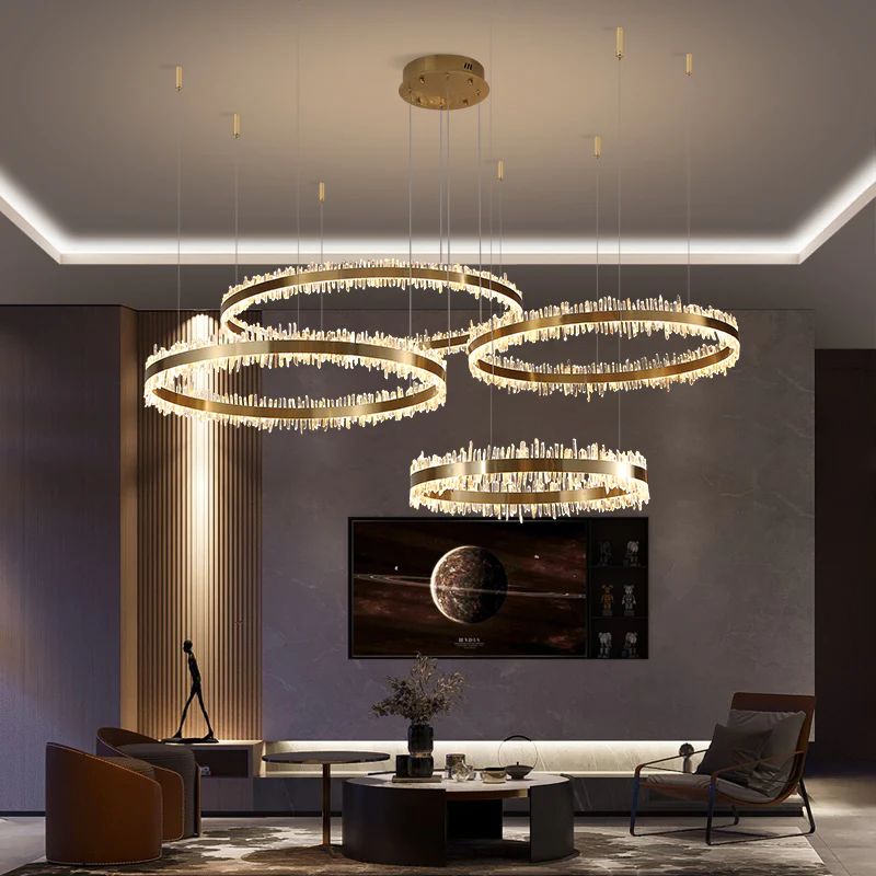 Gina Rock Crystal Rings Luxury Chandelier-MEET LIGHTING