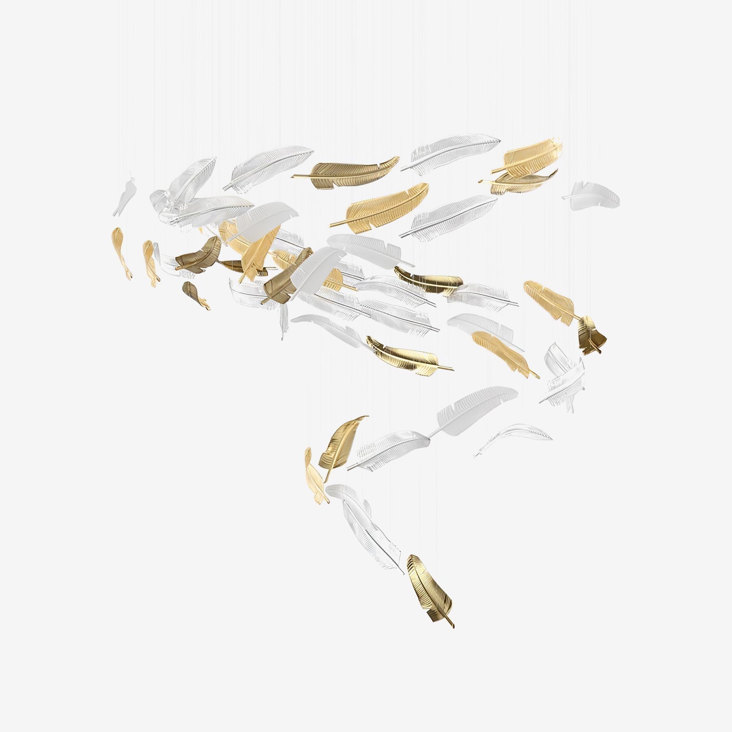Glass Feathers Chandelier-MEET LIGHTING