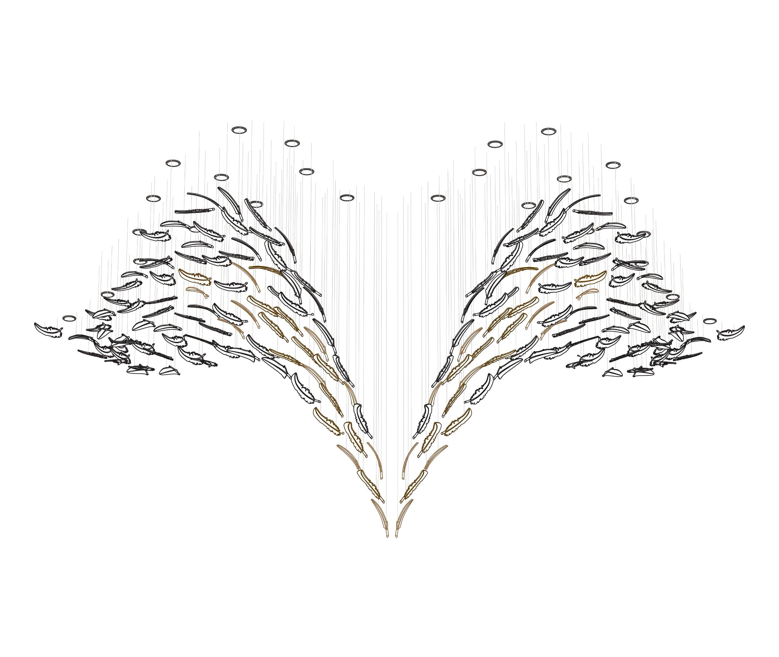 Glass Feathers Chandelier-MEET LIGHTING
