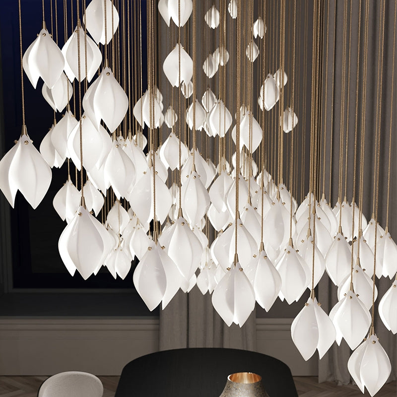 Grand Nordic Magnolia Blossom Ceramic Pendant Chandelier-MEET LIGHTING