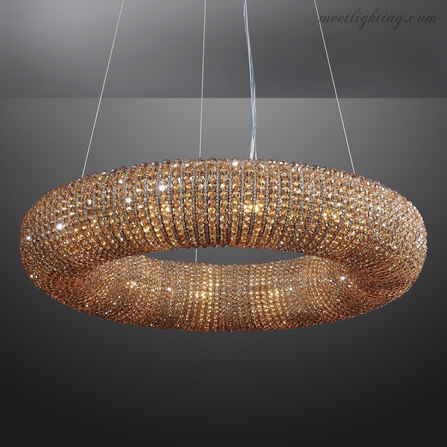 Halo Crystal Aperture Round Chandelier D32"-MEET LIGHTING