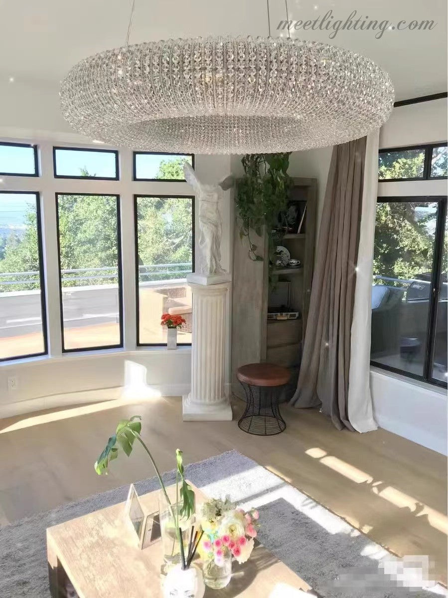 Halo Crystal Aperture Round Chandelier D41"-MEET LIGHTING