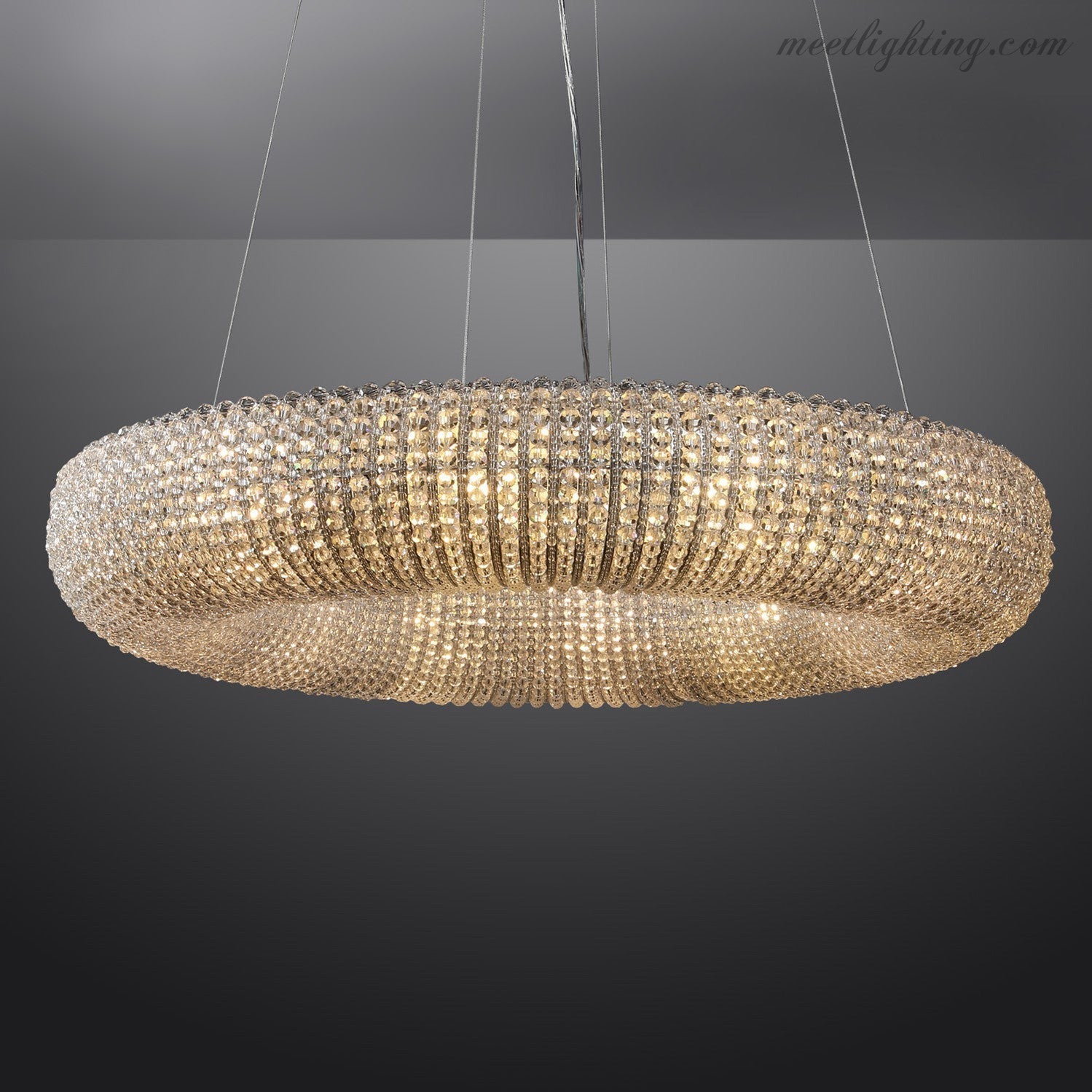 Halo Crystal Aperture Round Chandelier D41"-MEET LIGHTING