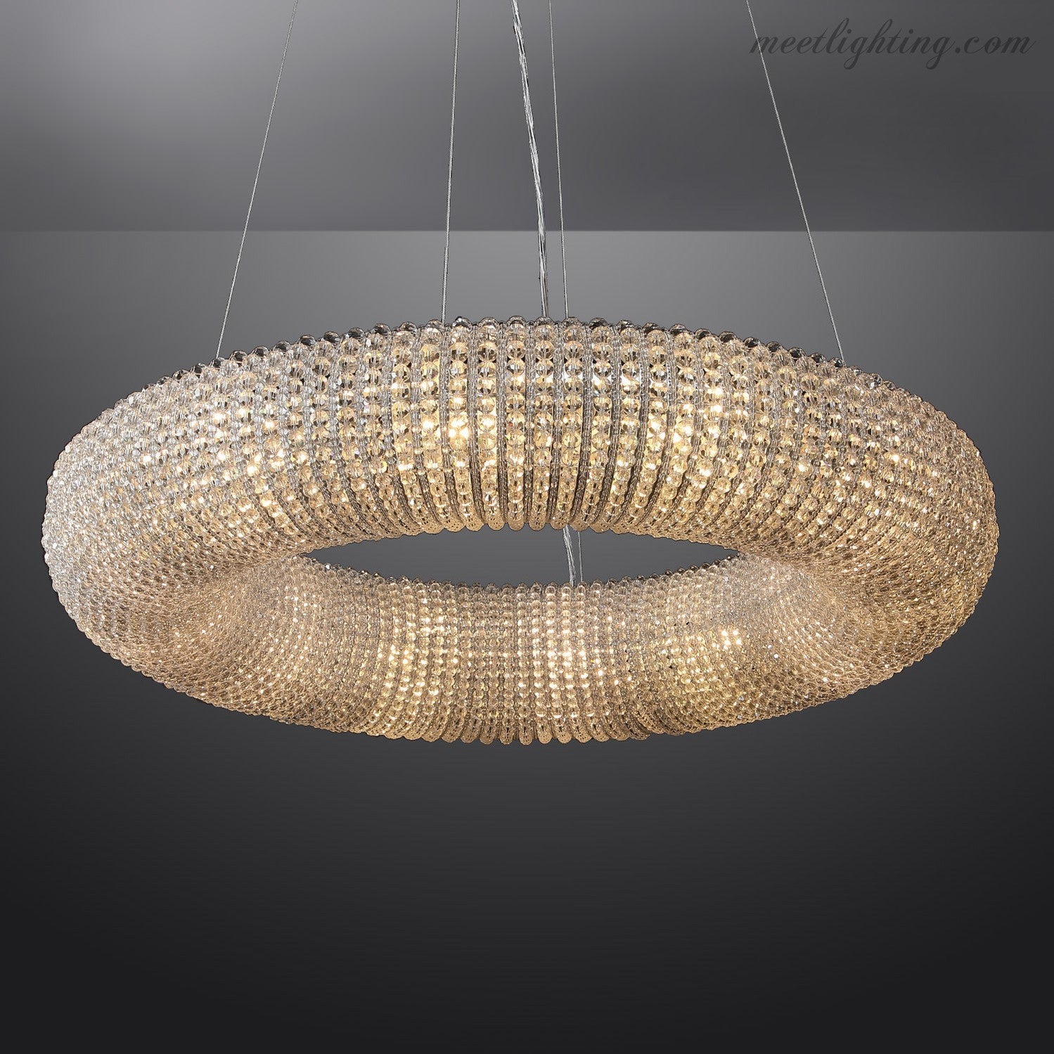 Halo Crystal Aperture Round Chandelier D41"-MEET LIGHTING