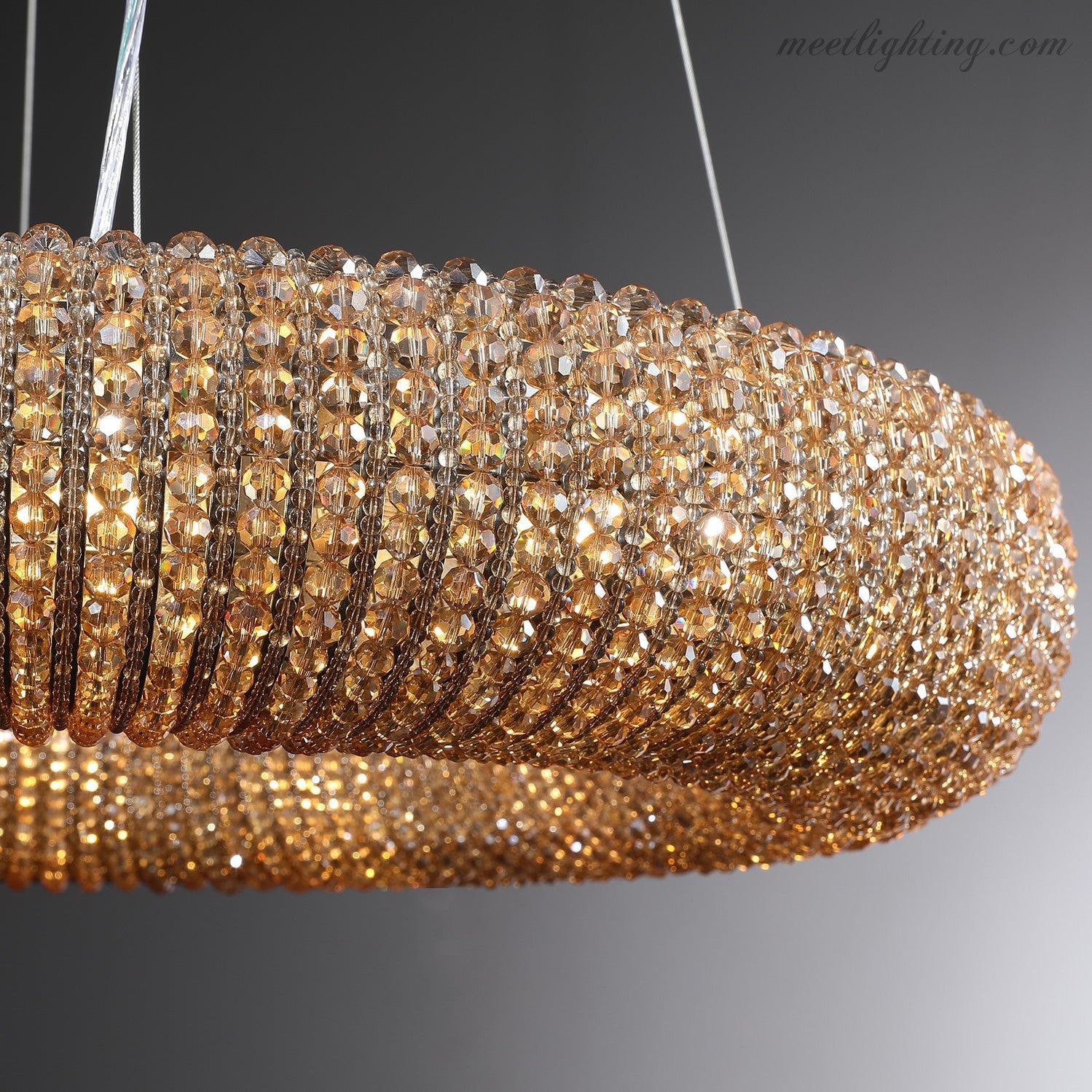 Halo Crystal Aperture Round Chandelier D41"-MEET LIGHTING