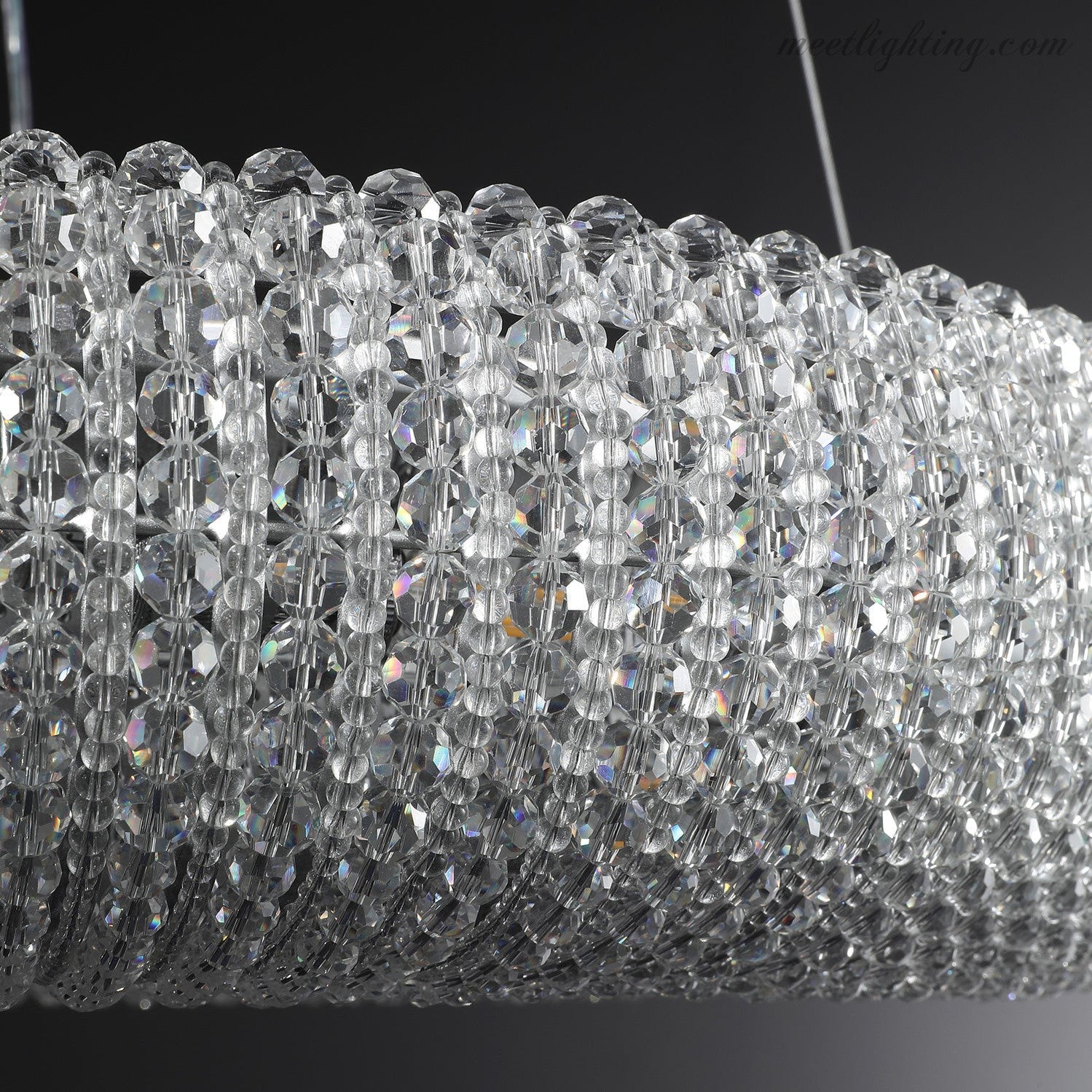 Halo Crystal Aperture Round Chandelier D72"-MEET LIGHTING