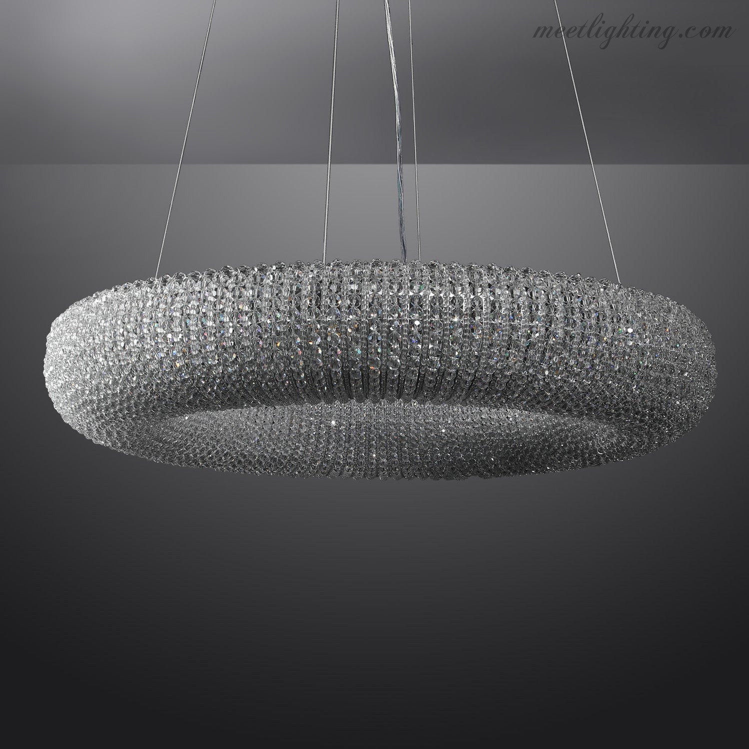 Halo Crystal Aperture Round Chandelier D72"-MEET LIGHTING
