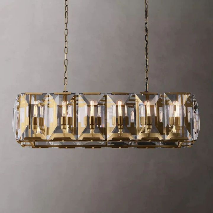 Harlow  Crystal Rectangular Chandelier 42"