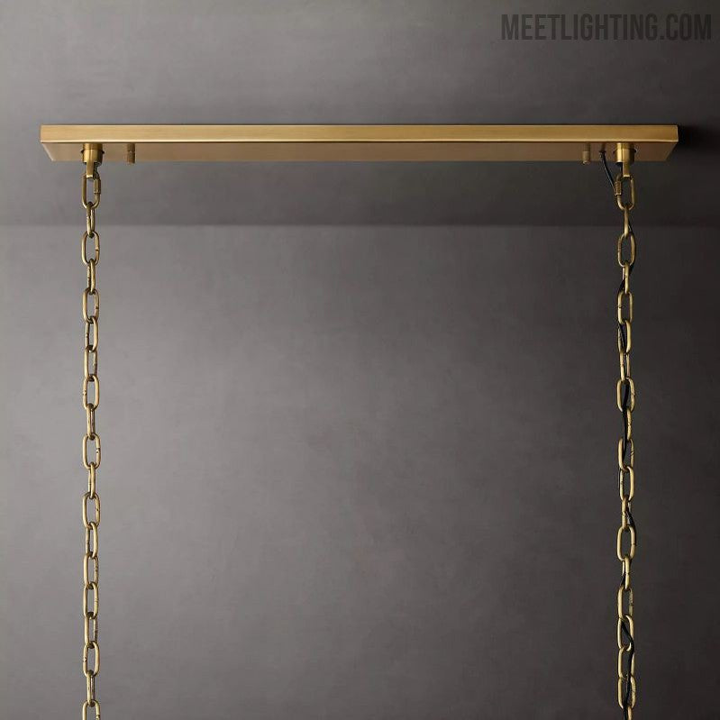 Harlow Calcite Rectangular Chandelier 62"-MEET LIGHTING