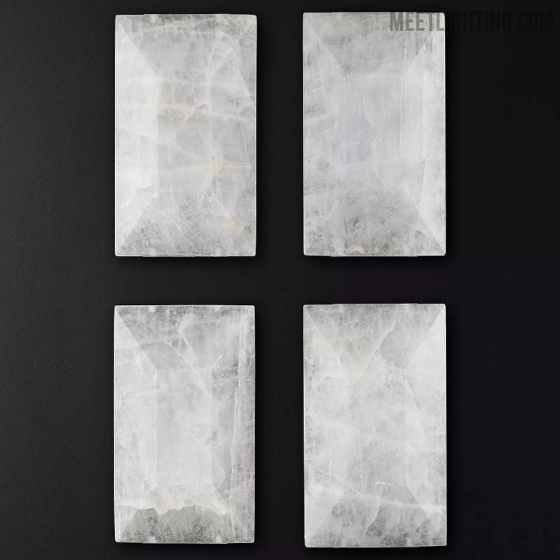 Harlow Calcite Rectangular Chandelier 74"-MEET LIGHTING