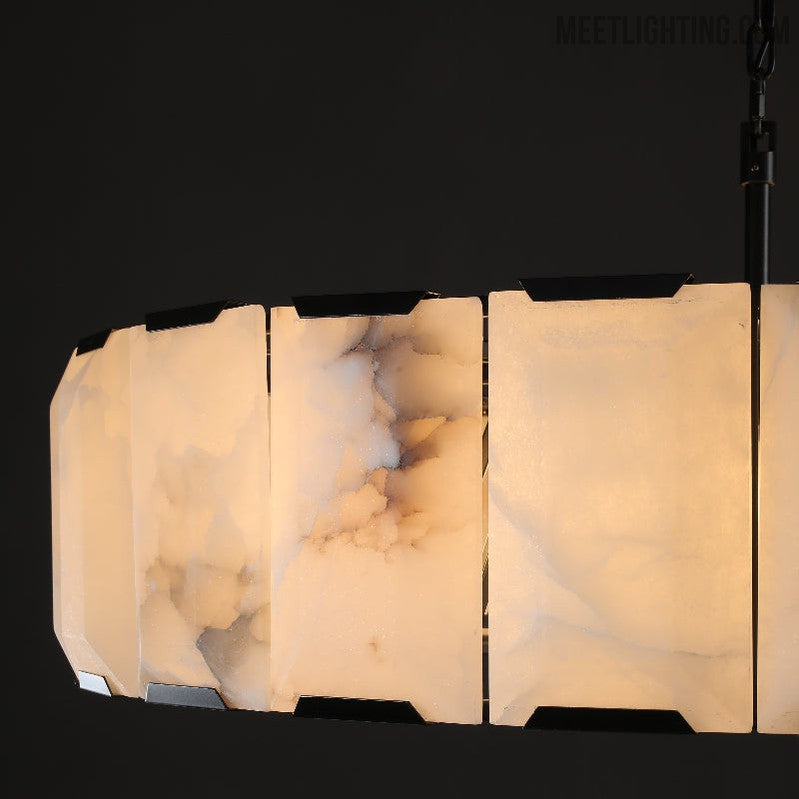 Harlow Calcite Round Chandelier 31"-MEET LIGHTING