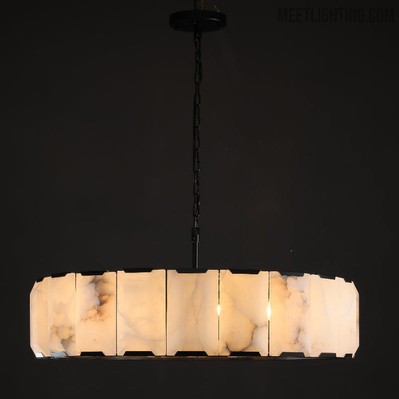 Harlow Calcite Round Chandelier 43"-MEET LIGHTING