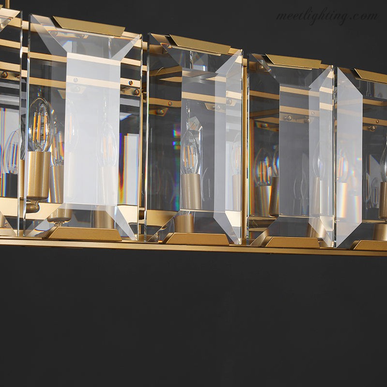 Harlow Crystal Rectangular Chandelier 42"-MEET LIGHTING