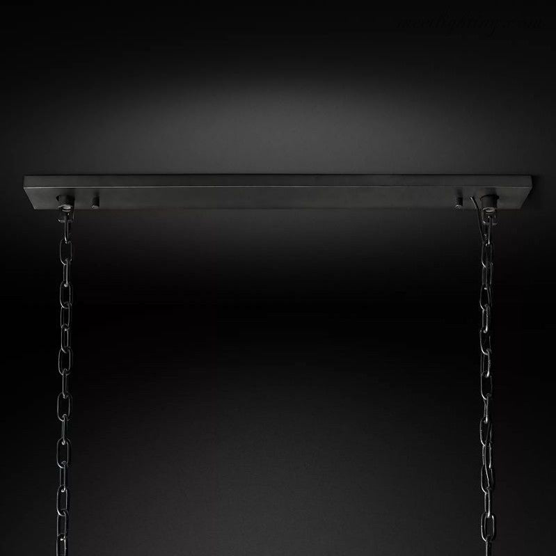 Harlow Crystal Rectangular Chandelier 62"-MEET LIGHTING
