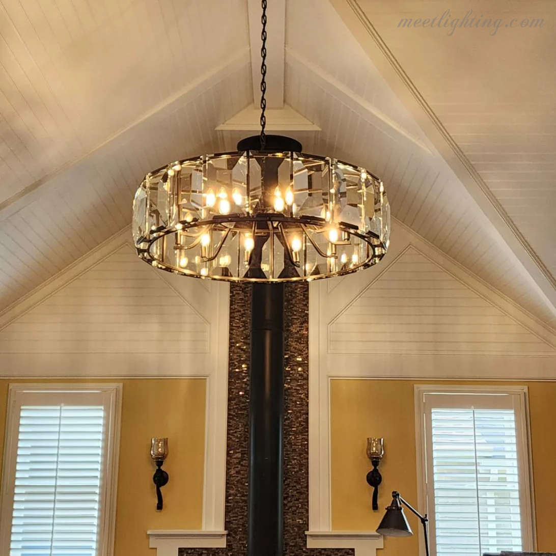 Harlow Crystal Round Chandelier 19"-MEET LIGHTING