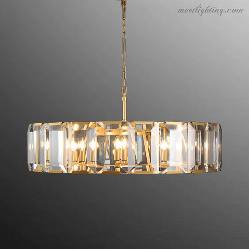 Harlow Crystal Round Chandelier 43"-MEET LIGHTING