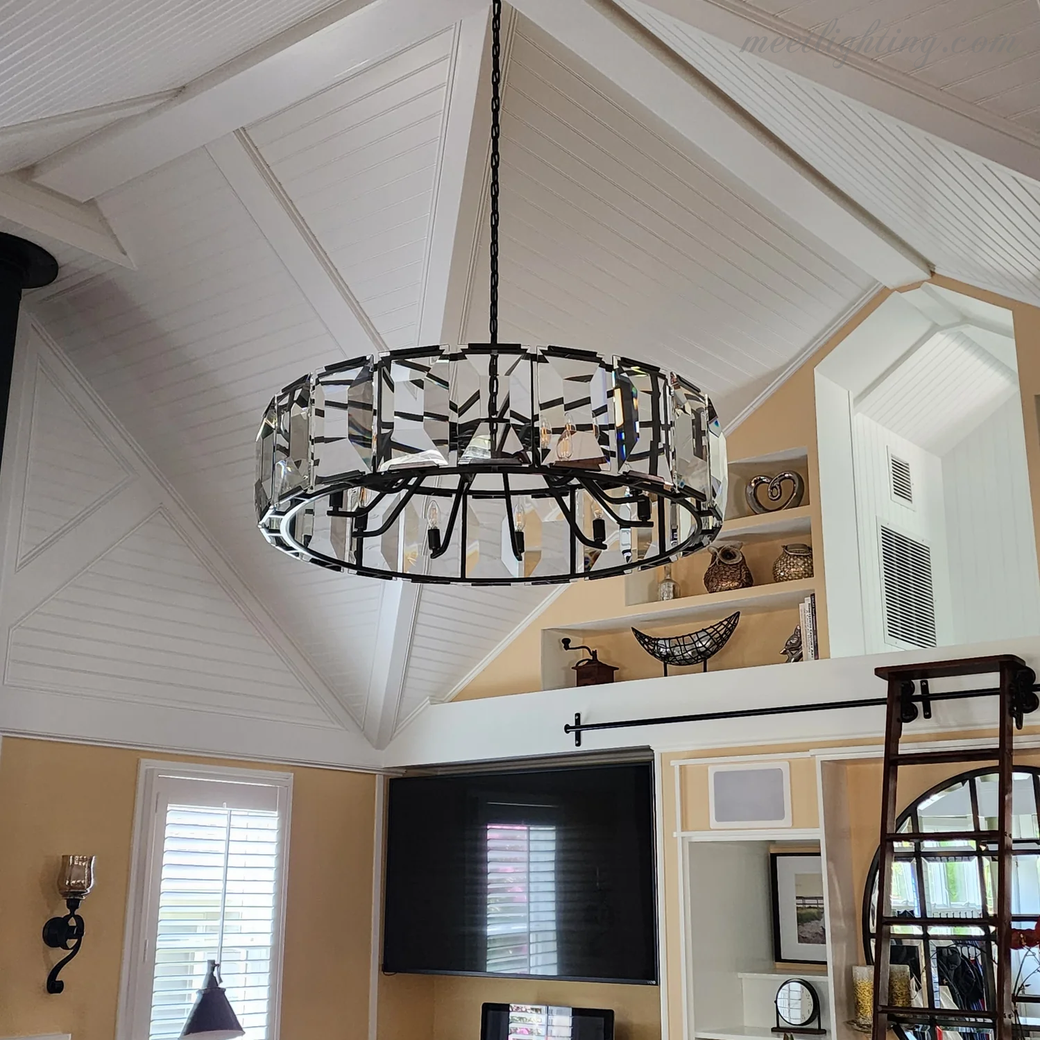 Harlow Crystal Round Chandelier 60"-MEET LIGHTING