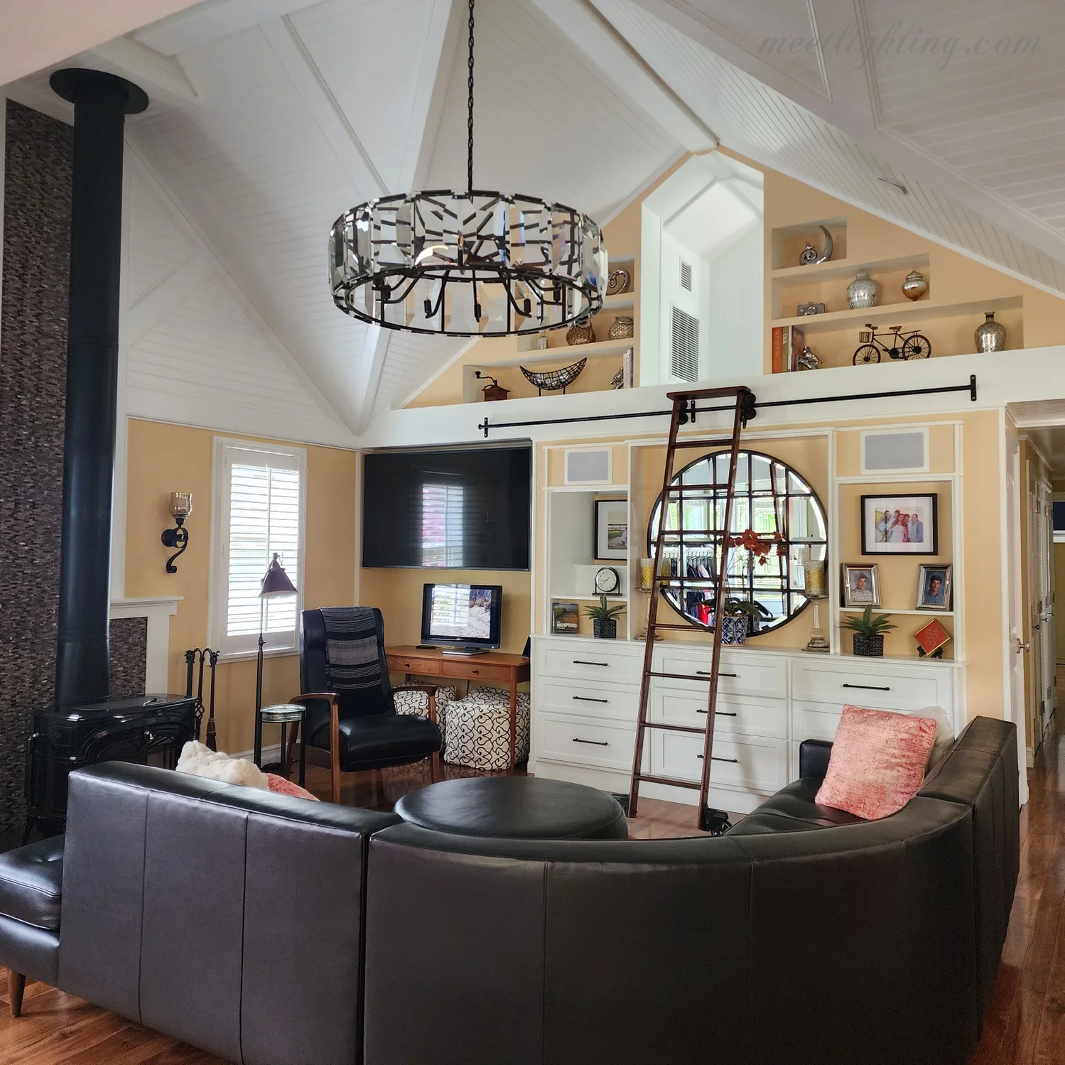 Harlow Crystal Round Chandelier 60"-MEET LIGHTING