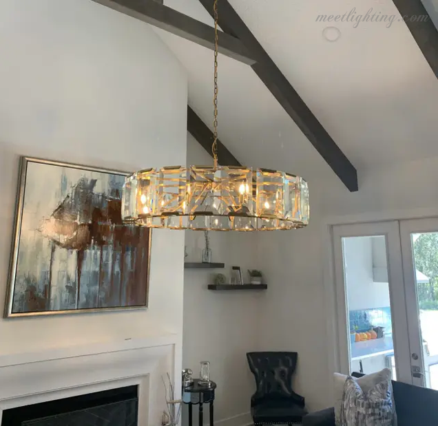 Harlow Crystal Round Chandelier 60"-MEET LIGHTING