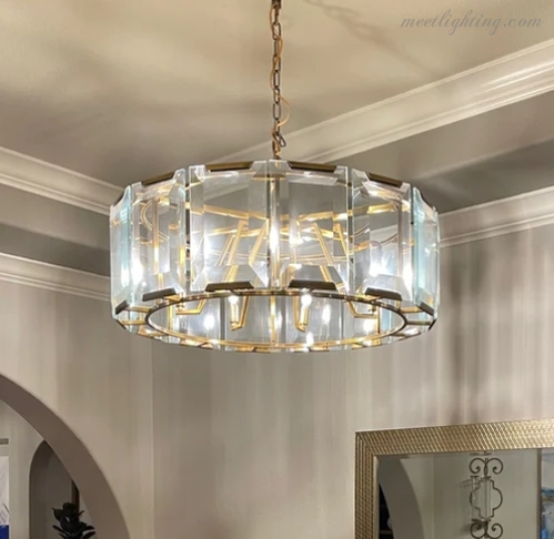 Harlow Crystal Round Chandelier 60"-MEET LIGHTING