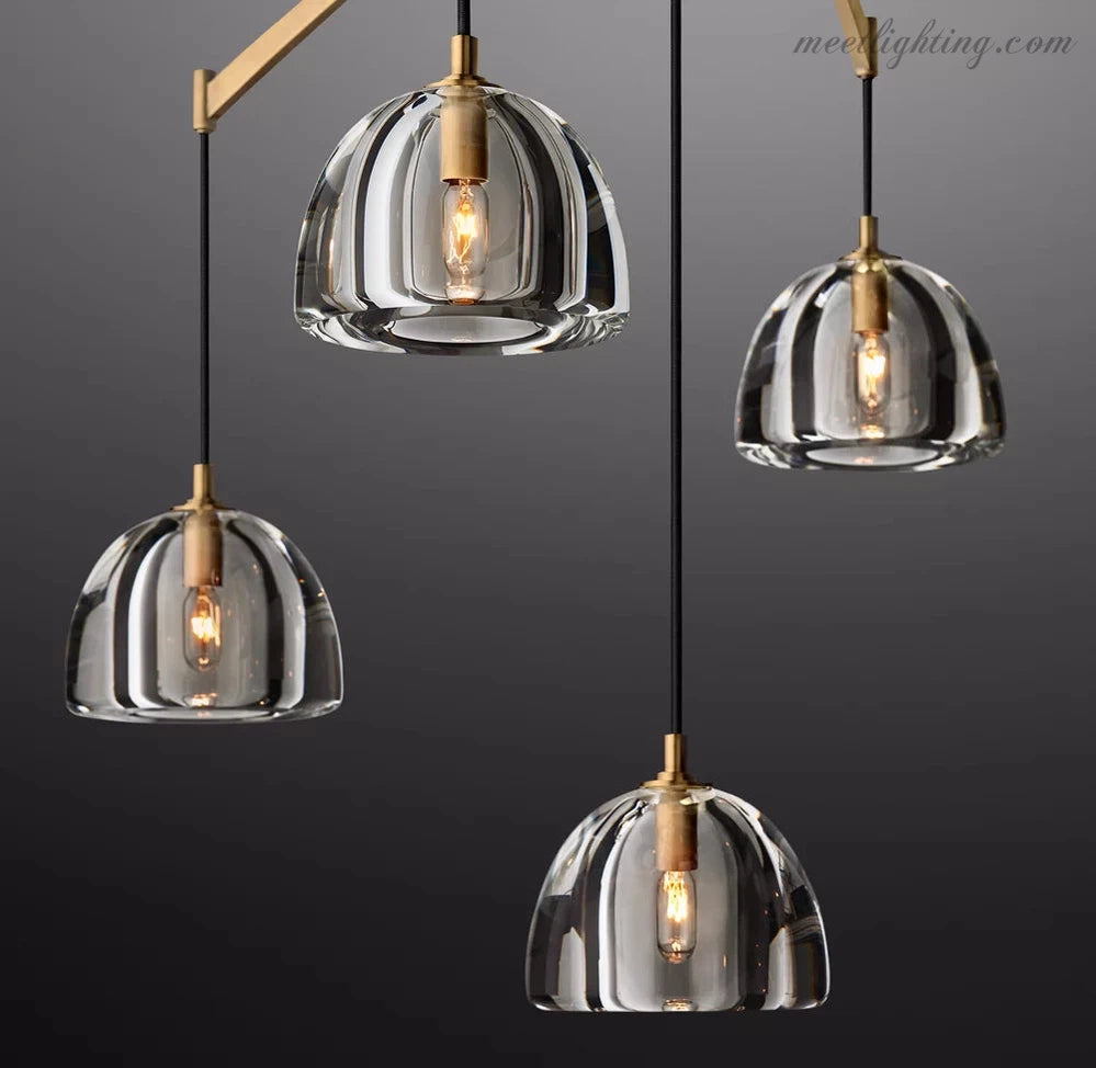 Hemisphere Modern Glass Linear Chandelier 72''-MEET LIGHTING