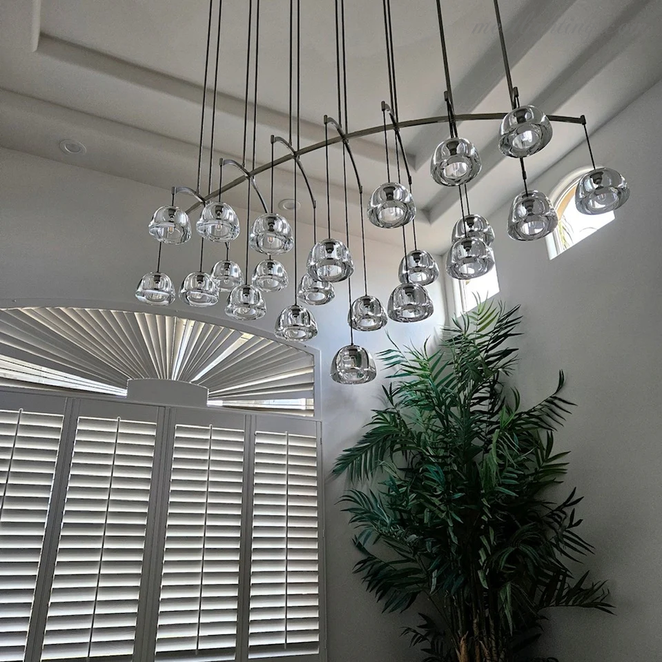 Hemisphere Modern Glass Round Chandelier 48''-MEET LIGHTING