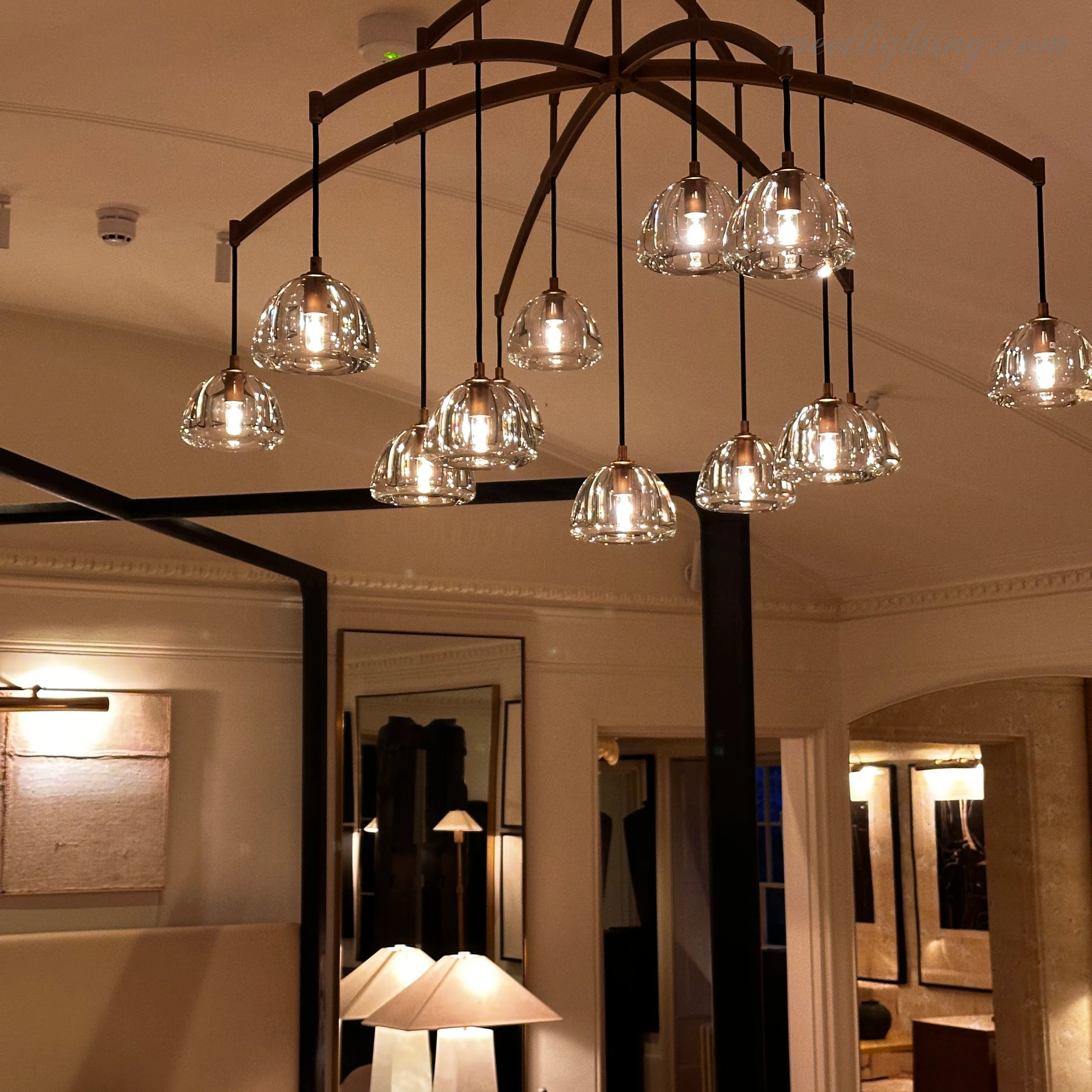 Hemisphere Modern Glass Round Chandelier 48''-MEET LIGHTING