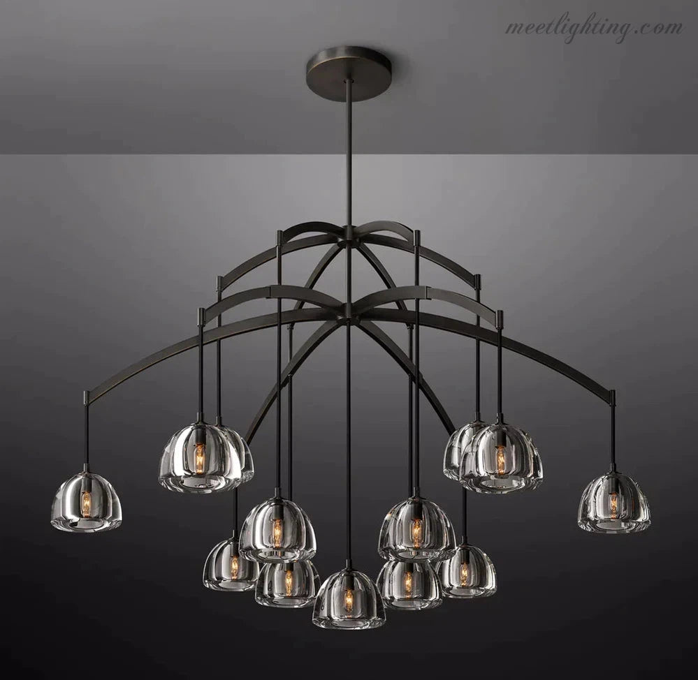 Hemisphere Modern Glass Round Chandelier 60''-MEET LIGHTING