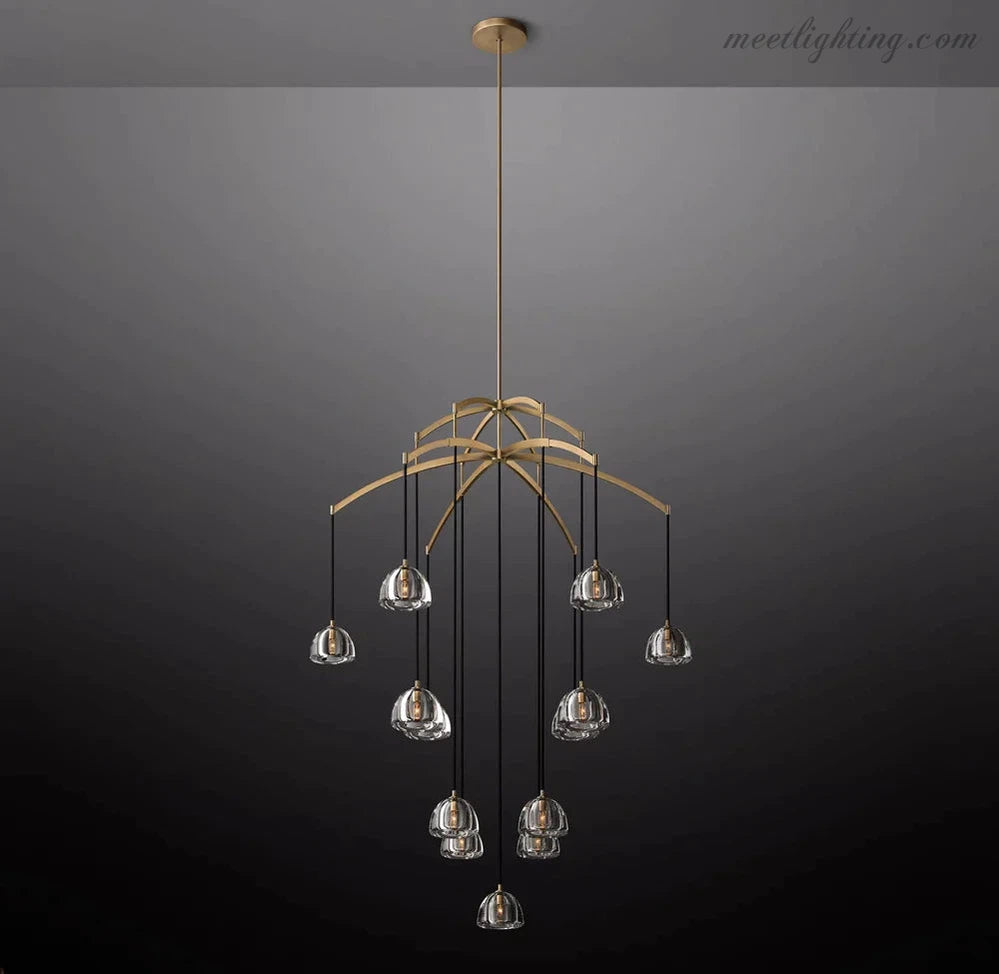 Hemisphere Modern Glass Round Chandelier 60''-MEET LIGHTING