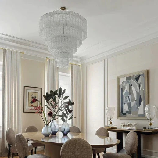 Modern Art Design 3/4/5/7-Tier Hand-blown Glass Tiered Chandelier-MEET LIGHTING