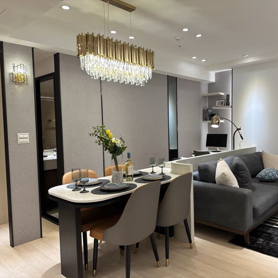 Gold/Silver Round Modern Tiered Metal Crystal Chandelier-MEET LIGHTING