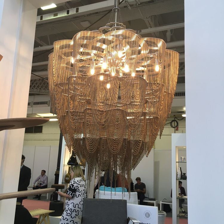 Oversized Post-Modern Aluminium Chain Tassel Pendant Chandelier for Large Living Room/Staircase/Villa-MEET LIGHTING