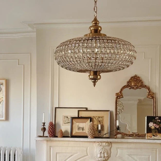 French Empire Vintage Bead Ellipsoid Crystal Chandelier for Living Room/Bedroom-MEET LIGHTING