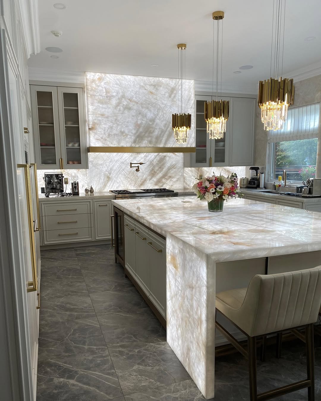 Gold/Silver Round Modern Tiered Metal Crystal Chandelier-MEET LIGHTING