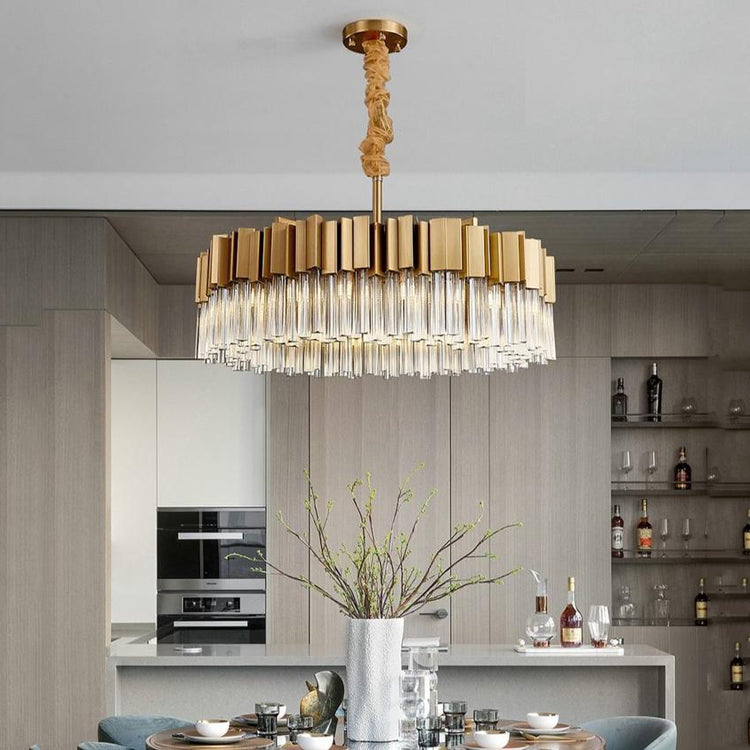 Kubica Round Crystal Chandelier-MEET LIGHTING