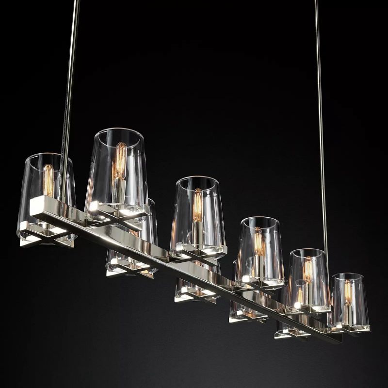 Kuseau Glass Linear Chandelier 60"-MEET LIGHTING